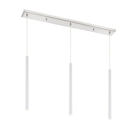 Z-LITE Forest 3 Light Island/Billiard, Brushed Nickel & Matte White 917MP24-WH-LED-3LBN